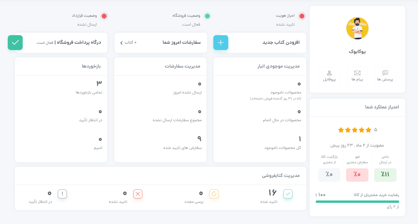 2مدیریت کتاب فروشی بازار آنلاین کتاب دست دوم یوکابوک